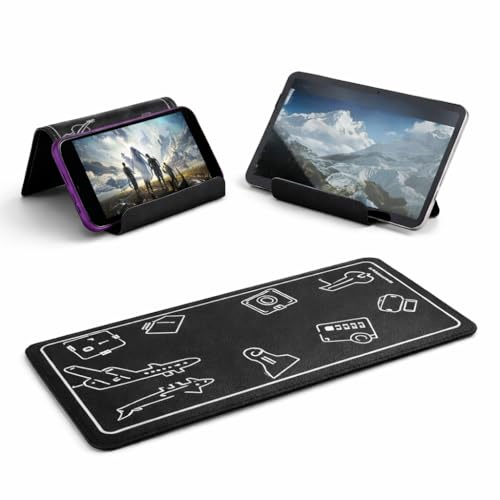Mizi Airplane Phone & Tablet Holder – Supporto flessibile regolabile per desk, bed, Treadmill, Home and Airplane Travel Essentials – Compatibile con iPhone, smartphone e tablet – nero