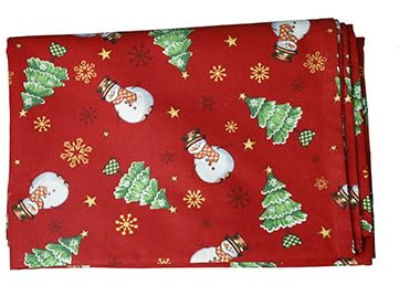 BRANDANI Natale tessile tovaglia natalizia rossa Frosty con decori collezione Racconti 160x300 cm