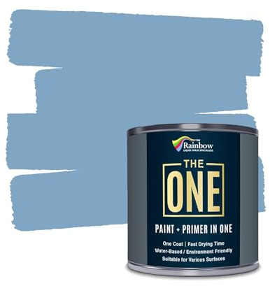 The ONE All-In-One Paint & Primer - Light Blue Gloss, 250 ml | Multi-Surface 1 Coat Formula | Easy Indoor & Outdoor Decorating for Home & Garden Wall, Floors, Furniture | Durable, Water-Based, Low VOC