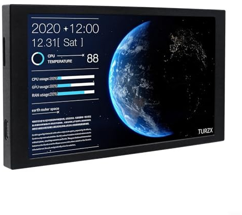 Turzx IPS-Bildschirm, tragbar, 1280 x 800, LCD, sekundärer Monitor mit Typ-C-Schnittstelle und TF-Karten-Unterstützung für Desktop-Erweiterung (weiß)
