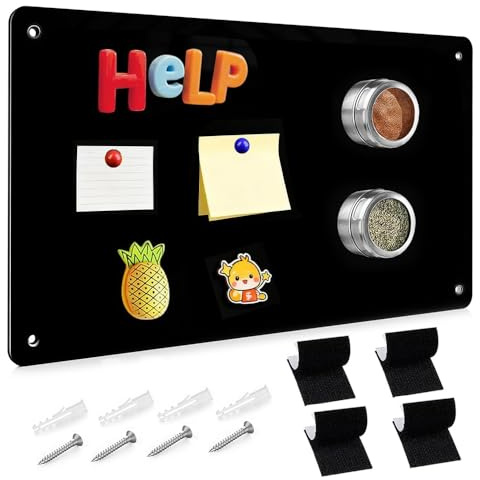 Nzkeuf Magnetic Board for Wall, 43 x 30cm Stainless Display Board with Mouting Supply, A3 Multi-Function Space-Saving Non-Magnetic Surface, Fridge/Wall Mount for Home Office Kitchen, 1 Pack
