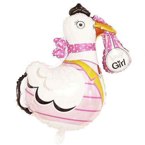 Gleemix Folienballon Storch Geburt, mit Baby Girl, Helium Ballon its a irl, Rosa luftballon babyparty, für Neugeborenes, Partydeko Baby Shower Mädchen, Gender Reveal Babydusche Partyangebot