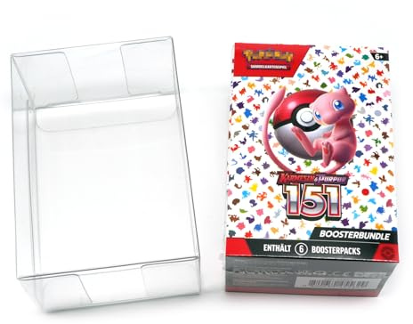 RetroRetter Schutzhülle - 0,5 mm - für Pokemon 151 Booster Bundle Box - Case Protector Faltbox PreRelease Kit
