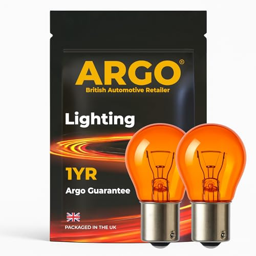 Argo 581 Py21w Indicator Bulbs 21w Bau15s 12v | 7507 1156, Orange Amber, Direction Turn Signal Hazard Light, Halogen Glass, Headlight Bulb, Car Van, Motorbike Motorcycle