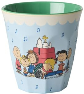 Rice Melamin Becher Gr. M - Peanuts - Snoopy Print, Hellblau, 250 ml
