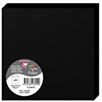 Clairefontaine 2805C Packung (mit 25 Doppelkarten Pollen, Gefaltet, 135 x 135 mm) 210g, Schwarz