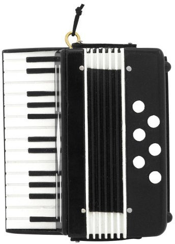 Broadway Gifts - Schwarzer Akkordeon-Hängeschmuck (Höhe 7,6 cm) - Metall - Weihnachten