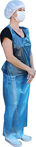Medi-Inn PE-Schürzen Plus | Einmalschürzen 75 x 125 cm blau 100 Stück | Stärke 18 my | gehämmert | 703040-b