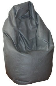 Natalia Spzoo Sitzsack Medium Point aus Kunstleder – Wasser- und Schmutzabweisend, mit Polystyrolfüllung (Grau)