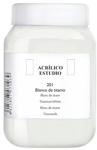Lienzos Levante Estudio Pintura en Dispersión Acrílica, Blanco (Titanium White - 201), 500 ml