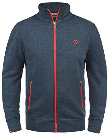Solid SDBennTrack Herren Sweatjacke Cardigan Sweater mit Reißverschluss Stehkragen Reißverschlusstaschen Label-Details Baumwollmischung Regular fit, Größe:S, Farbe:Insignia Blue Melange (8991)