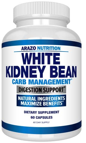 Arazo Nutrition White Kidney Bean Extract - 100% Pure Carb Blocker and Fat Absorber for Weight Support - Intercept Carbs