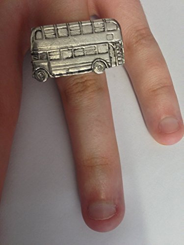 Bus PP-T09 Damen-Ring, englisches Zinn, verstellbar, handgefertigt in Sheffield