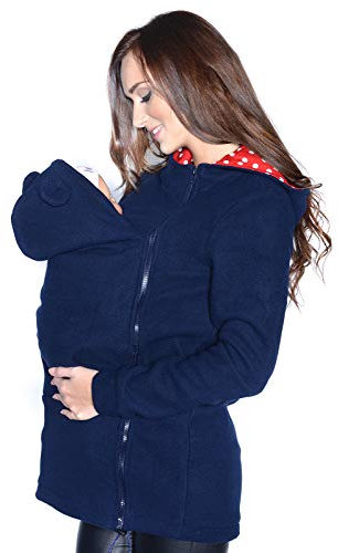 Tragejacke / Fleecepullover für Tragetuch Tragepullover für beide 3073A (46, Dunkelblau)