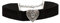 Alpenflüstern Trachten-Samt-Kropfband breit Trachtenherz - Trachtenkette enganliegend, Kropfkette elastisch, Damen-Trachtenschmuck, Samtkropfband schwarz DHK092