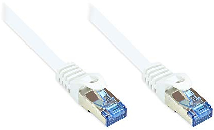 Kabelmeister® Patchkabel, Cat. 6A, S/FTP, PiMF, halogenfrei, 500MHz, weiß, 10m
