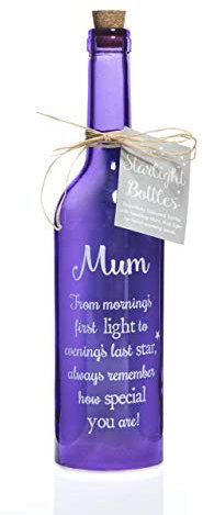Boxer Gifts Light-Up LED Mum Glass Starlight Bottle | Beautiful, Decorative Homeware Gift Perfect for Birthday, Christmas Or Mothers Day, Purple,6.70 x 6.70 x 29.50 cm