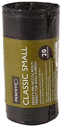 Perfetto Müllbeutel, 20 Stück, 50 x 60 cm Dimension-Color-Schwarz, Mehrfarbig, 1 Stück