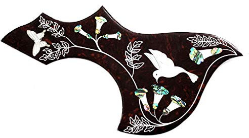 Schlagbrett für Folk-Gitarre mit Kolibri und Abalone und Perlmutt, 104,1 cm