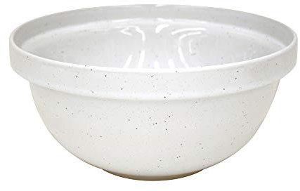 Casafina Large Ceramic Mixing Bowl - 6.6Qt | Fattoria Collection - White | Stoneware | Food Safe Glazing | Microwave & Dishwasher Safe | Restaurant Quality for Bread Making