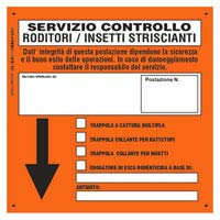 MACHIERALDO CARTELLO PLASTICA INFESTANTI 15 cm x 15 cm Arancione Funzionale