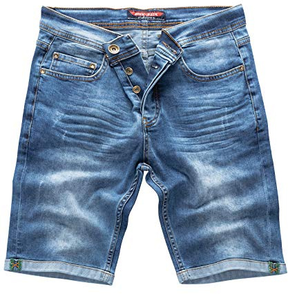 Rock Creek Jeans Shorts Herren Stretch Kurze Hose RC-2201 Dunkelblau W31