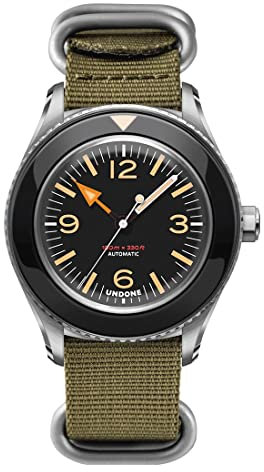 Undone Basecamp Militar Vintage Automatik Analog Edelstahl Stoff Unisex Uhr