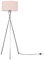 MiniSun | Modern Polished Chrome Metal Tripod Floor Lamp with a Pink Shade | Home Décor, Bedside & Desk Lamp