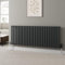 DuraTherm® 600 x 1560mm Anthracite Horizontal Designer Radiator Single Column Oval Tube Modern Central Heating Panel Bathroom Radiators