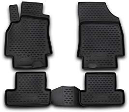 Element Tapis de Sol 3D en Caoutchouc antidérapant pour Renault Megane Coupe 03/10-15, Noir