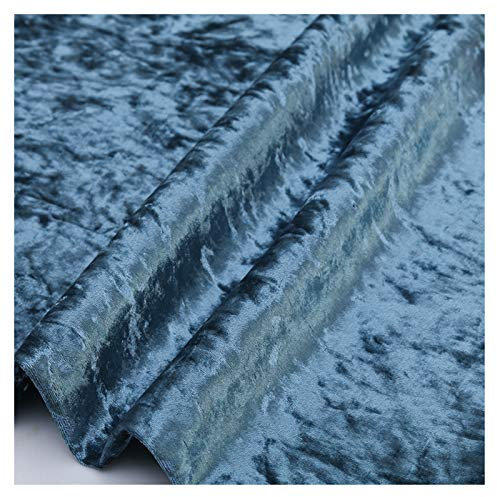 NAKAN Stretch Pannesamt Stoff Meterware Samtstoff Dekostoff 150cm Breite für Heimtextilien, Sitzbezug für Sofastühle, Vorhang, Basteln(Color:Blau)
