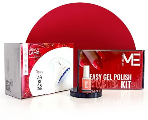 Mesauda Me Starter Kit + Fornetto led - PRIMER - BASE & TOP - ULTRABOND - REMOVER CLEANSER - GEL POLISH Rosso 165 PASSION - Blocco Abrasivo + Omaggio Semipermanente 10 ml Zakiss