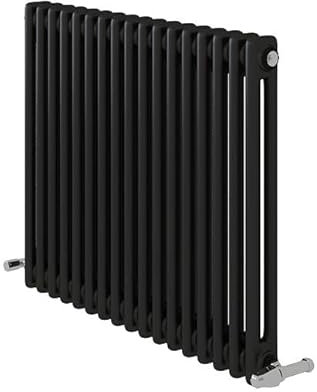 Designer Minimalist Classic Bathroom Matt White Anthracite Grey Two Column Radiator (600x800mm, Anthracite)