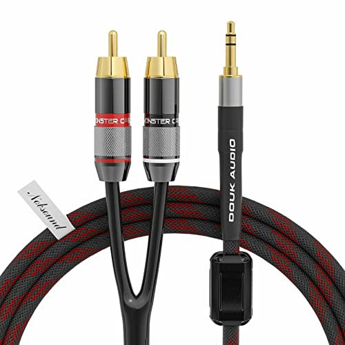 Douk Audio Stereo 3,5 mm Maschio a 2 maschio RCA Audio Adapter Cable Y Cord Splitter (1 m & 3,3 ft)