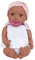 Babi BAB7227Z Baby Kleidung in Pink Weiß und Schnuller – Weiche 36 cm Puppe mit warmem Hautton und braunen Augen – Spielzeug ab 2 Jahren