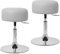 ML-Design Schminkhocker 2er Set Hellgrau aus Stahl verchromt, Sitzhocker rund Ø33cm, Schminktisch Hocker höhenverstellbar 52–65cm, drehbar, Ergonomischer Polsterhocker mit Kunstlederbezug, Antirutsch