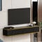Homidea Emma Wohnwand – TV Board – Hängeschrank – Lowboard hängend mit 3 Türen in glänzendem Design (Emma - Schwarz)