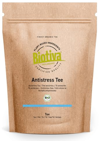 Biotiva Té calmante orgánico 100g - para relajarse - Embotellado y controlado en Alemania (DE-ÖKO-005)