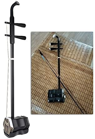 Erhu-Instrument, Chinesisches 2-saitiges Violinensaiten-Musikinstrument + Kostenloses Zubehör Erhu Aus Traditionellen Nationalen Instrumenten, Für Eingangsstufe ( Farbe : Black-E , Größe : 81x13cm )
