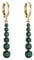 Wendalern Green Crystal Drop Earrings Gold Huggie Hoop Earrings Emerald Dangle Earrings Wedding Bridal Crystal Linear Earrings Jewelry for Women and Girls