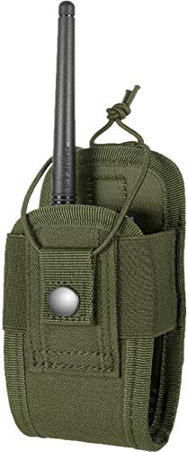 FRTKK Tactical Radio Holder Radio Holster Molle Radio Pouch Universal Radio Case Military Heavy Duty Radio Bag for Police Firefighter Two Ways Walkie Talkies Vest (Army green-small)