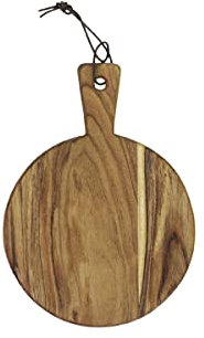Servierbrett Laon Tapasbrett aus Akazienholz mit Griff - Servierplatte als Deko zum Schneiden, Anrichten und Servieren Akazienholz natur, H1,5/L33/L24 cm