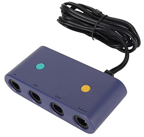 Adaptateur pour Adaptateur pour Manette WII U et PC, supporte 4 manettes, Fonctions Turbo et Vibration avec câble de 150cm de Long
