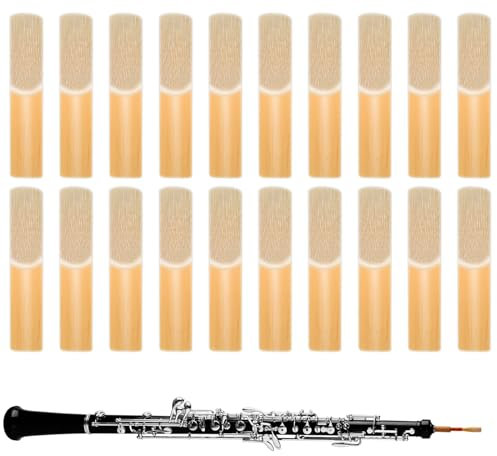 20 Stück Bb-Klarinettenblätter: Blätter BB-Klarinette Stärke 2,0 mit Kasten, traditionelle Saxophonblätter dünnere Blattspitze und ungefüllte Schnitte, Klarinettenblätter für Klarinettenanfänger