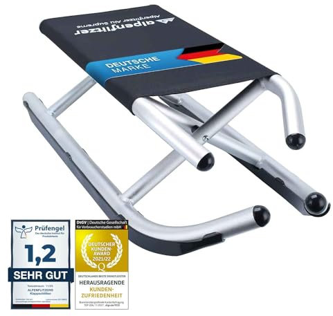 Alpenflitzer® Alu-Schlitten Klappbarer Premium Schlitten Rennrodel Klappbar aus Aluminium Schlitten für Groß & klein (Modell 2024/25)