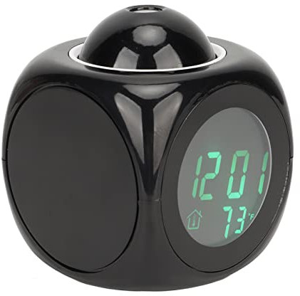 Topyond LED-Projektionswecker, Mini-Sprach-Timing-Digitaluhr-Projektor Mit USB-Kabel – Schwarz, Kompaktes Design, Klare Projektion Für Zuhause, Büro Und Reisen