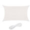 Relaxdays Voile d'ombrage rectangulaire, 3 x 4 m, Toile ombrage, Tissu PE-HD, avec tendeurs, Blanche
