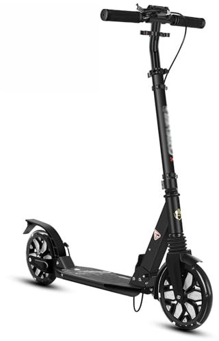 Wheel Scooter Aluminium-Roller - Höhenverstellbarer & Klappbarer Cityroller-Für Kinder Ab 8 Jahre & Erwachsene, Mit LED Aufleuchten Räder & Tragegurt 4