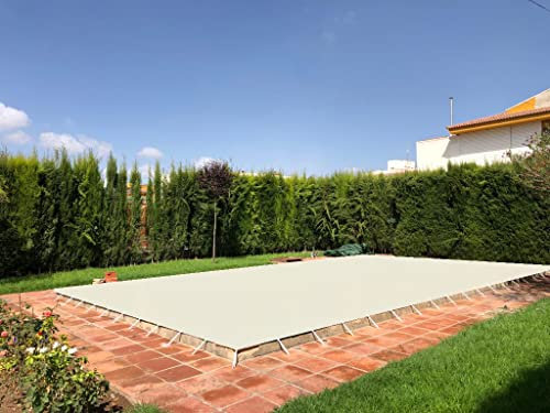 Cobertor o Lona para Piscina | 4 x 8m | con 15cm Extra por Cada Lado (4,3 x 8,3m) | Color Marfil | Fácil de Instalar