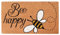 A1HC Natural Coco Coir Door Mat Bee Happy Doormat with Heavy Duty Non-Slip PVC Backing - 18 x 30 - Easy to Clean, Pet Friendly Outdoor Welcome Mat for Home, Low-Profile Durable Doormat